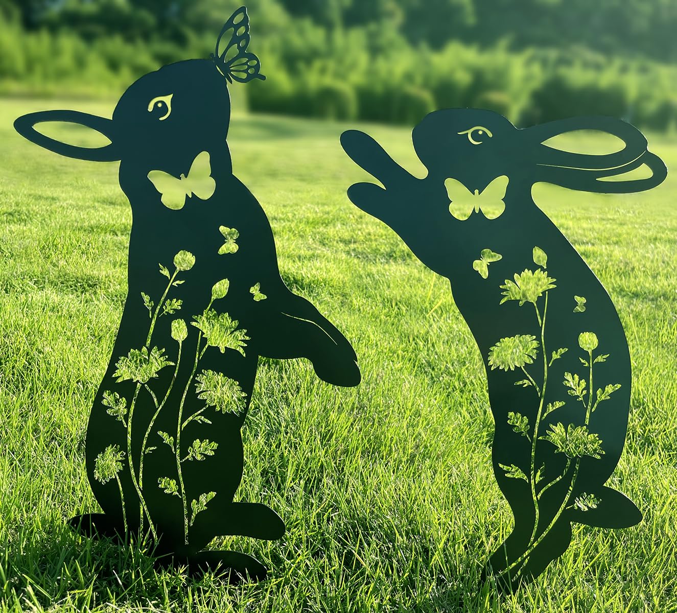 うさぎオブジェ　メタルラビット Amazon.com: Doesen Metal Bunny Garden Decor, 17